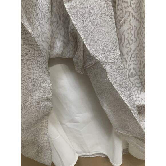 MORGAN CARPER Anthropologie Gray/White IKAT Loose Shift Dress Leather Trim Sz M - Picture 8 of 9